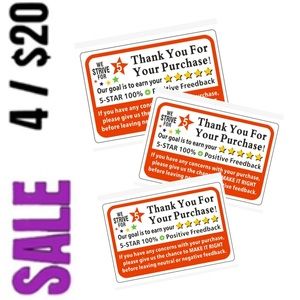 Thank You for Your Purchase 2" x 3" Stickers (25 pack) Feedback Shipping Labels